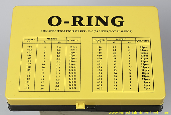 NBR 고무 O 반지 장비 ISO3601 AS568A DIN3771 JIS B2401 표준, 노란과 빨간색