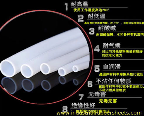 Id1mm X Od2mm X 100m 높은 온도를 위한 흰색 PTFE 튜브
