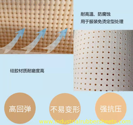 200psi Tensile Strength Perforated Silicone Foam Sheet with Double Impression Fabric Surface for Ironing Tables